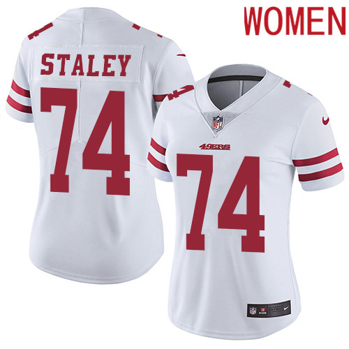 2019 Women San Francisco 49ers 74 Staley white Nike Vapor Untouchable Limited NFL Jersey